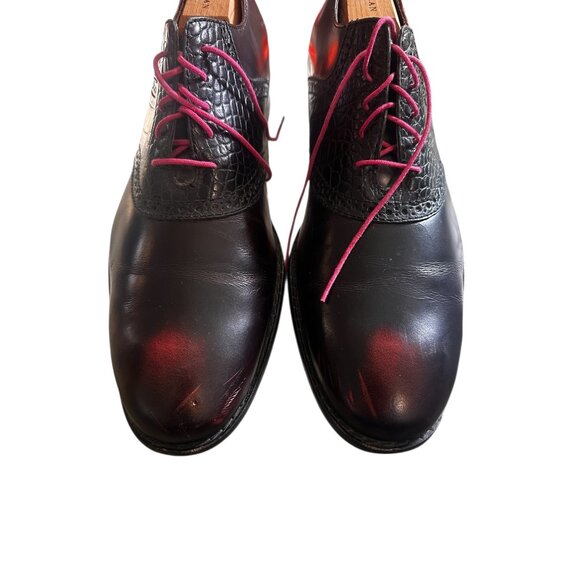 Cole Haan NikeAir Colton Saddle Oxford Shoes Men 11.5 Burgundy Crocodile Leather main image 6